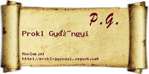 Prokl Gyöngyi névjegykártya